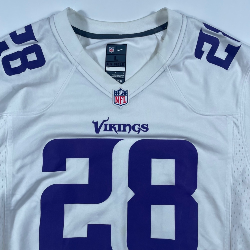 Nike Adrian Peterson 28 Minnesota Vikings NFL Football Jersey Mens Large White